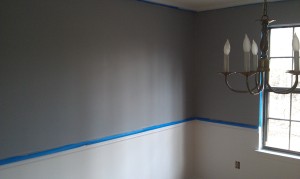 Dining room painted silver